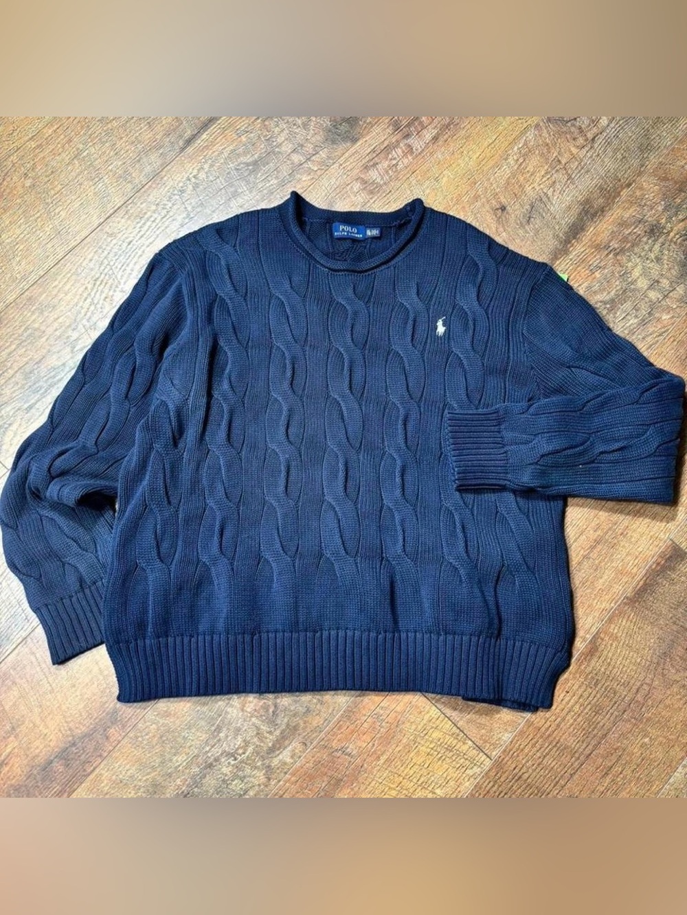 Y2k Vintage 90s Polo Ralph Lauren cable knit thick 3d sweater/crewneck. Size XS